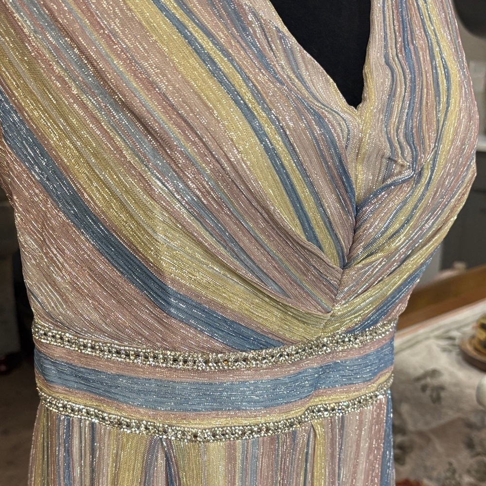 R & M Richards Pastel Striped Maxi Dress - Picture 4 of 7